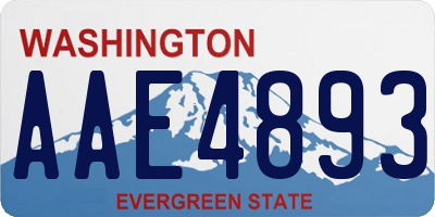 WA license plate AAE4893