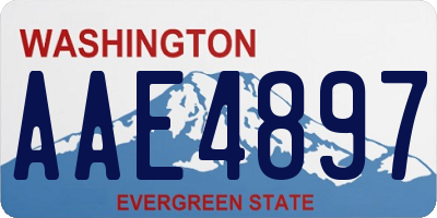 WA license plate AAE4897
