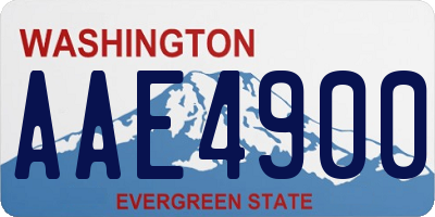 WA license plate AAE4900