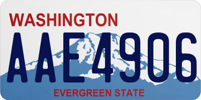 WA license plate AAE4906