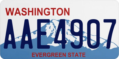 WA license plate AAE4907