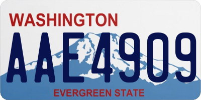 WA license plate AAE4909