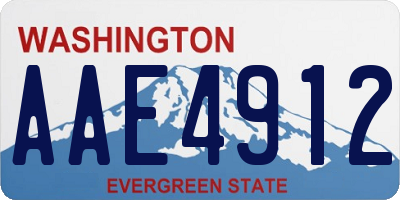 WA license plate AAE4912