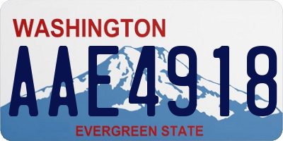 WA license plate AAE4918