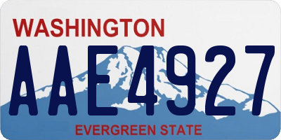 WA license plate AAE4927