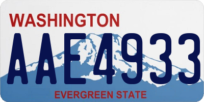 WA license plate AAE4933