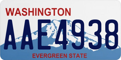 WA license plate AAE4938