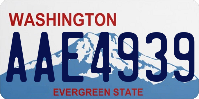 WA license plate AAE4939