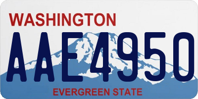 WA license plate AAE4950