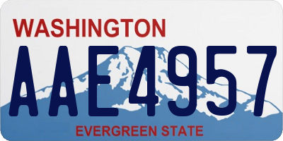 WA license plate AAE4957