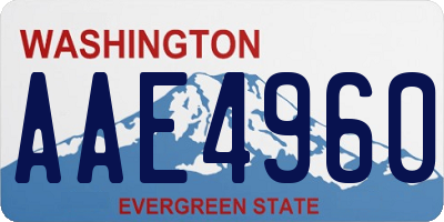 WA license plate AAE4960