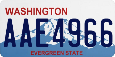 WA license plate AAE4966