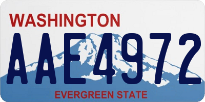 WA license plate AAE4972