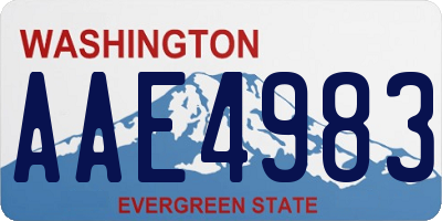 WA license plate AAE4983