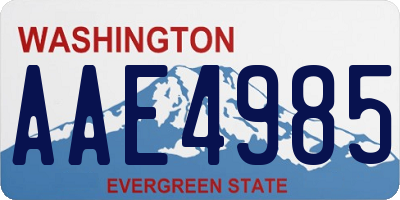 WA license plate AAE4985