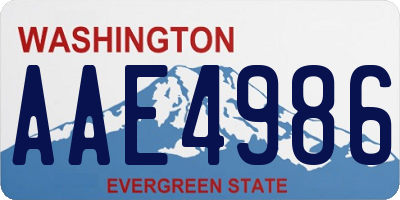 WA license plate AAE4986