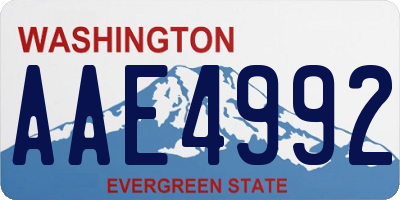 WA license plate AAE4992