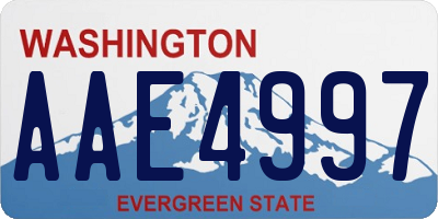 WA license plate AAE4997