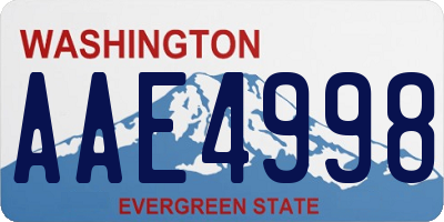 WA license plate AAE4998