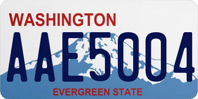 WA license plate AAE5004