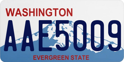 WA license plate AAE5009
