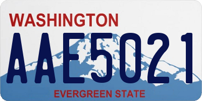 WA license plate AAE5021