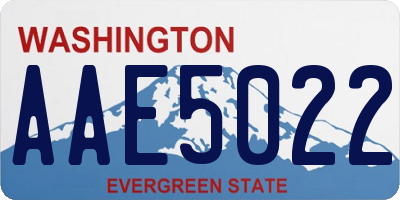 WA license plate AAE5022