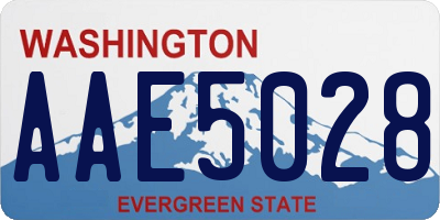 WA license plate AAE5028