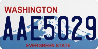 WA license plate AAE5029