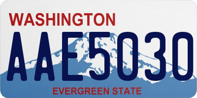 WA license plate AAE5030