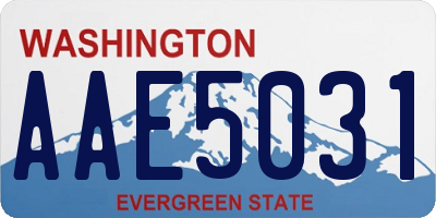 WA license plate AAE5031