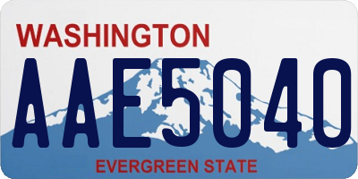WA license plate AAE5040