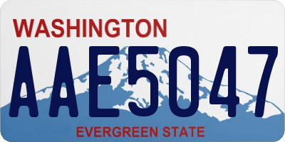 WA license plate AAE5047