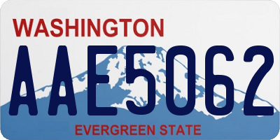 WA license plate AAE5062