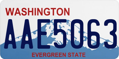 WA license plate AAE5063