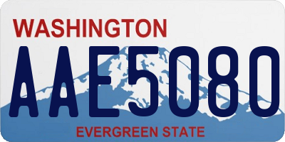 WA license plate AAE5080