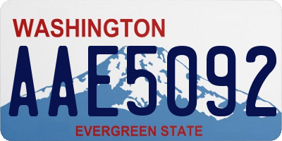 WA license plate AAE5092