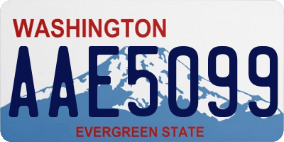 WA license plate AAE5099