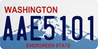 WA license plate AAE5101