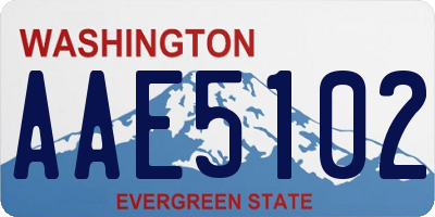 WA license plate AAE5102