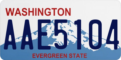 WA license plate AAE5104