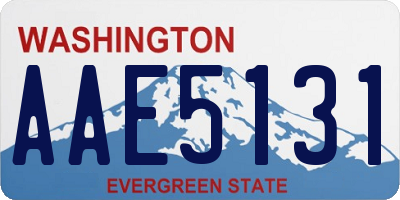 WA license plate AAE5131