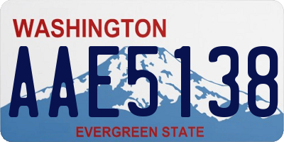 WA license plate AAE5138
