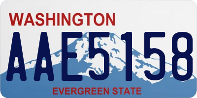 WA license plate AAE5158