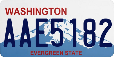 WA license plate AAE5182