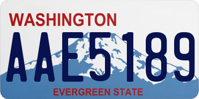 WA license plate AAE5189
