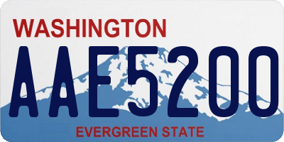 WA license plate AAE5200