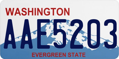 WA license plate AAE5203