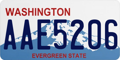 WA license plate AAE5206