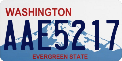 WA license plate AAE5217